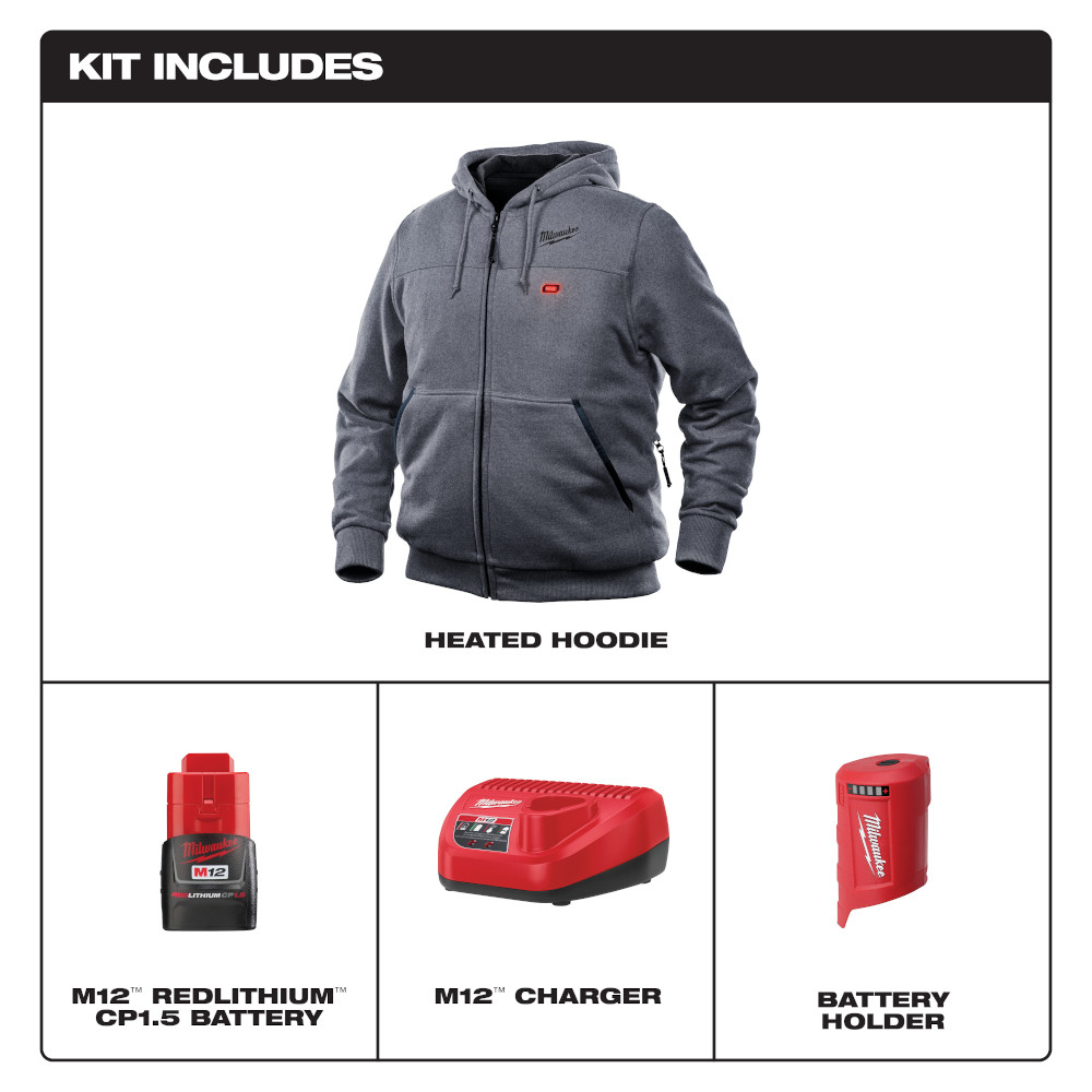 Milwaukee M12 Heated Hoodie Kit - Gray from GME Supply